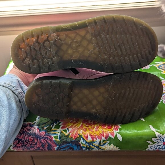 Dr Martens Pink Delany Combat Boots Zipper Lace Up Airwair EU 37 - Picture 10 of 11